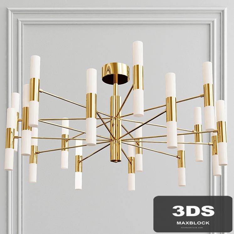 Minimalistic Golden LED Chandelier Light