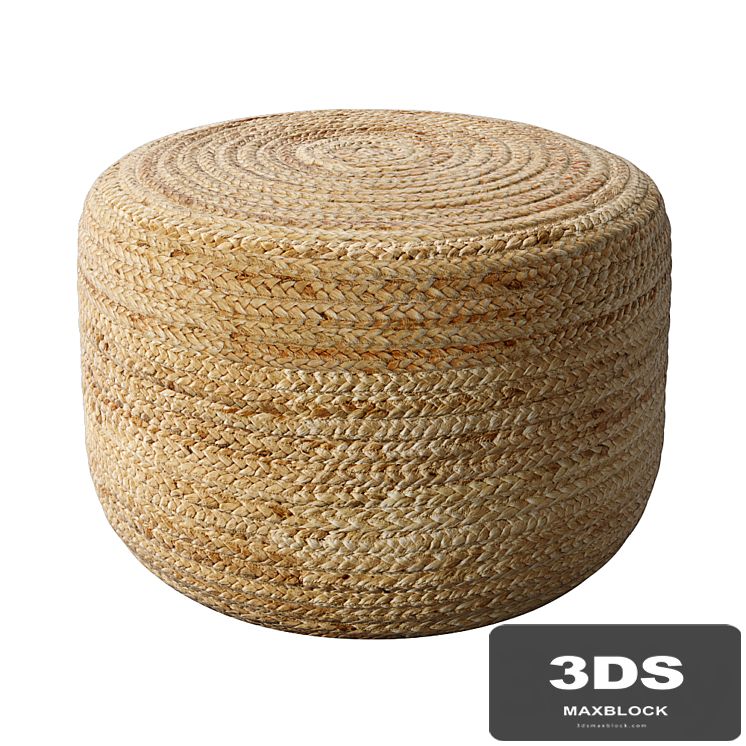 Braided jute pouf