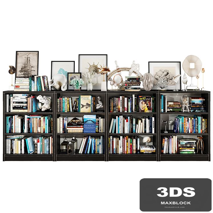 Dark bookshelf set