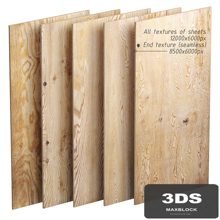 Set of plywood sheets. 5 items