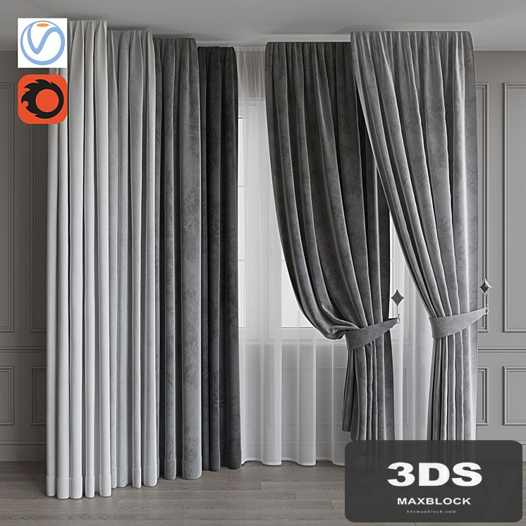 A set of curtains from velvet 36. Gray range