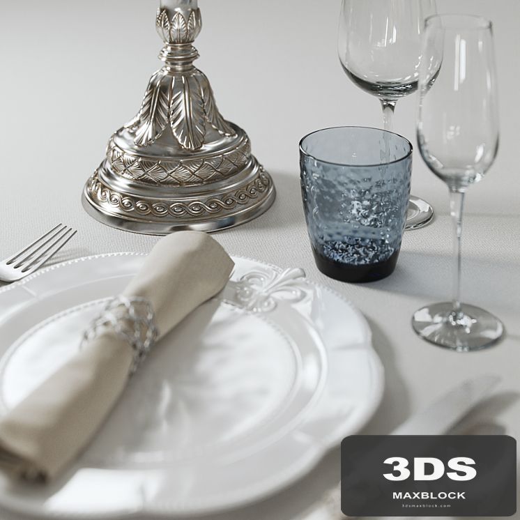 table setting with candlestick