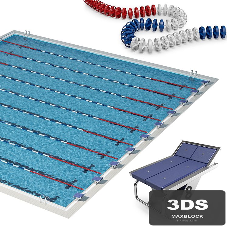 Olympic-size competition swimming pool