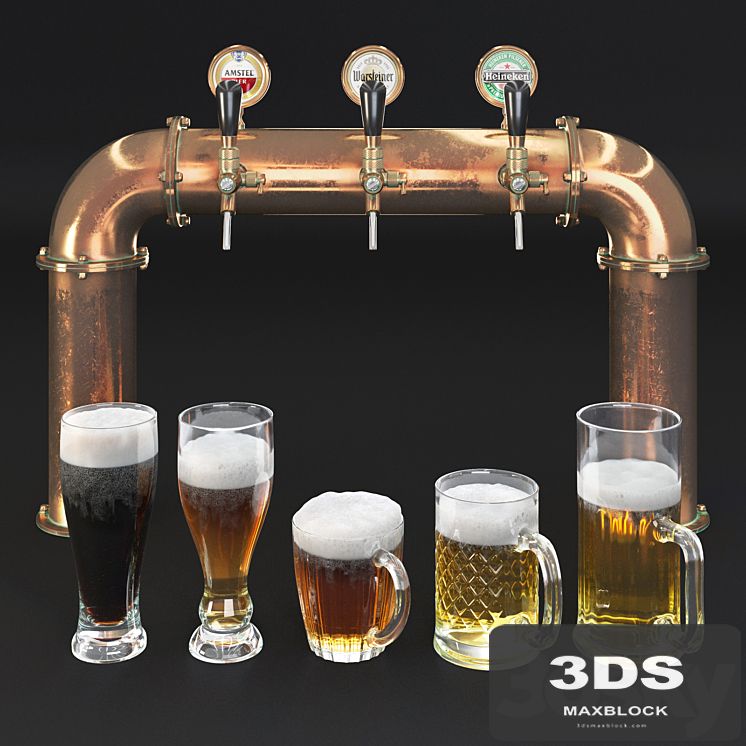 Beer tower & beer mugs