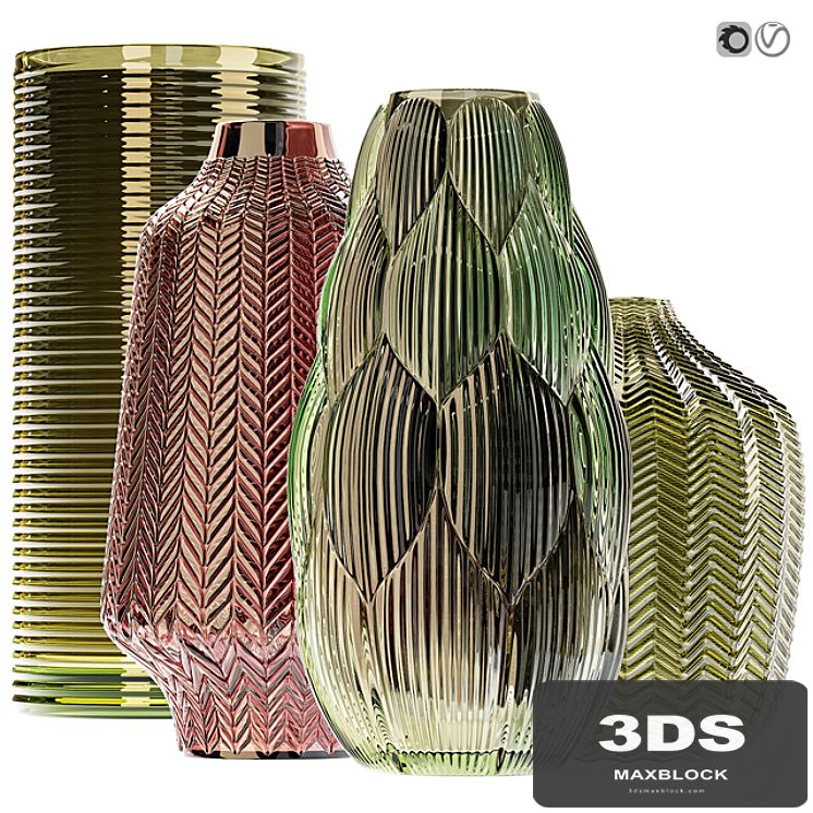 Amazing glass vases set for interior