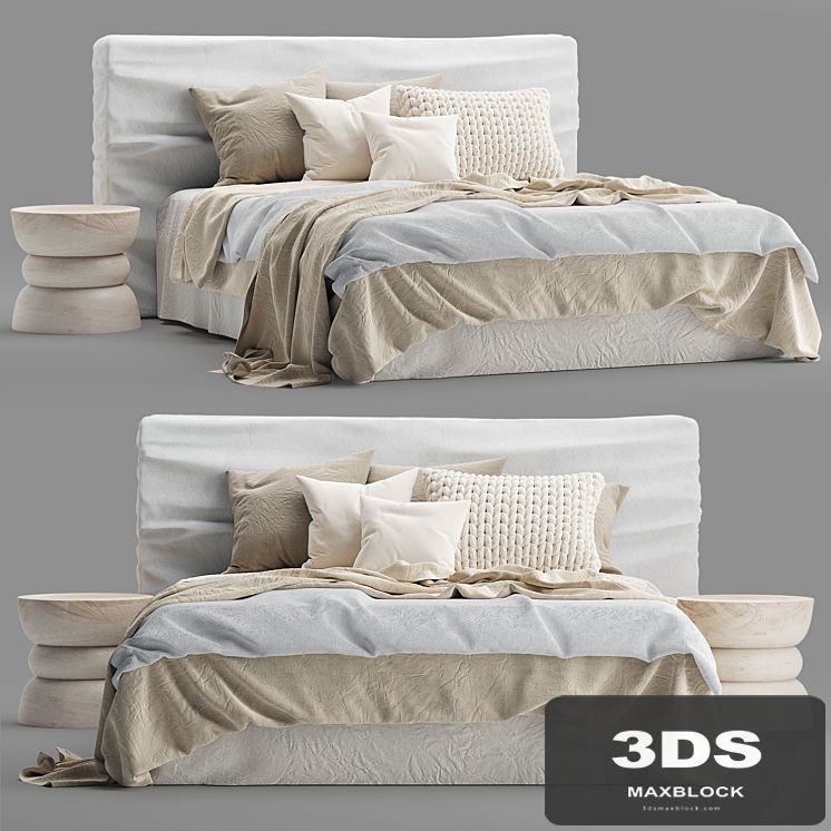 Zulu Upholstered Bed White
