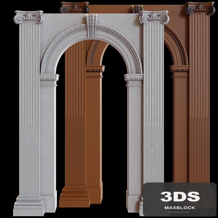 Stucco column arch
