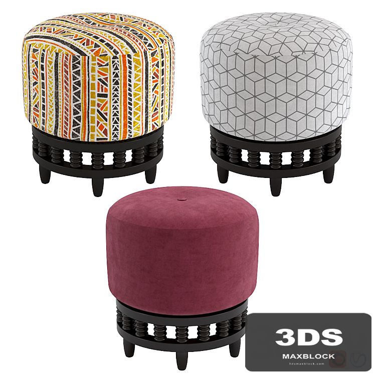 Padded stool Jacarta Unterzo