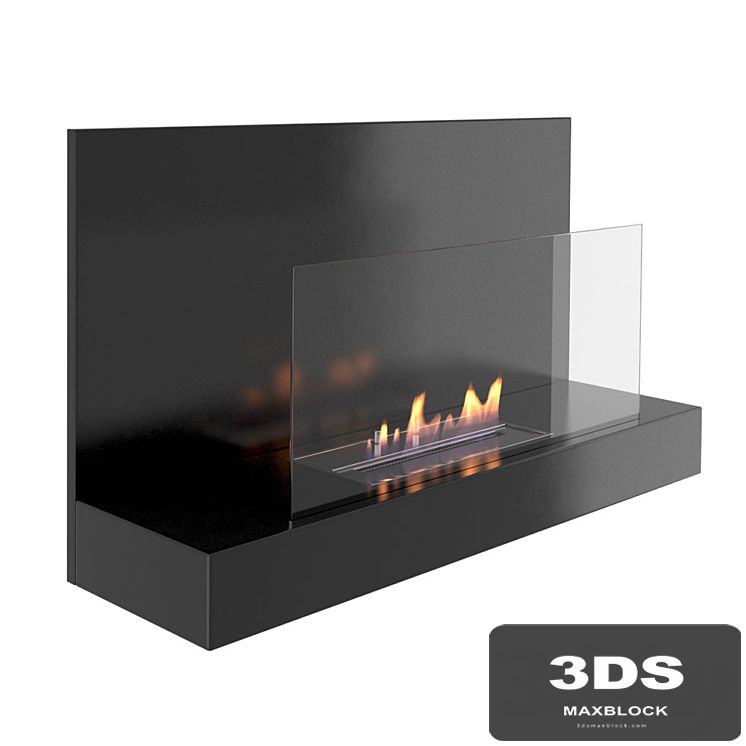 Animated fireplace Clement Nero / Bianco