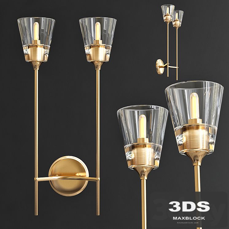 Wall lamp RH Torche De Verre Double wall lamp