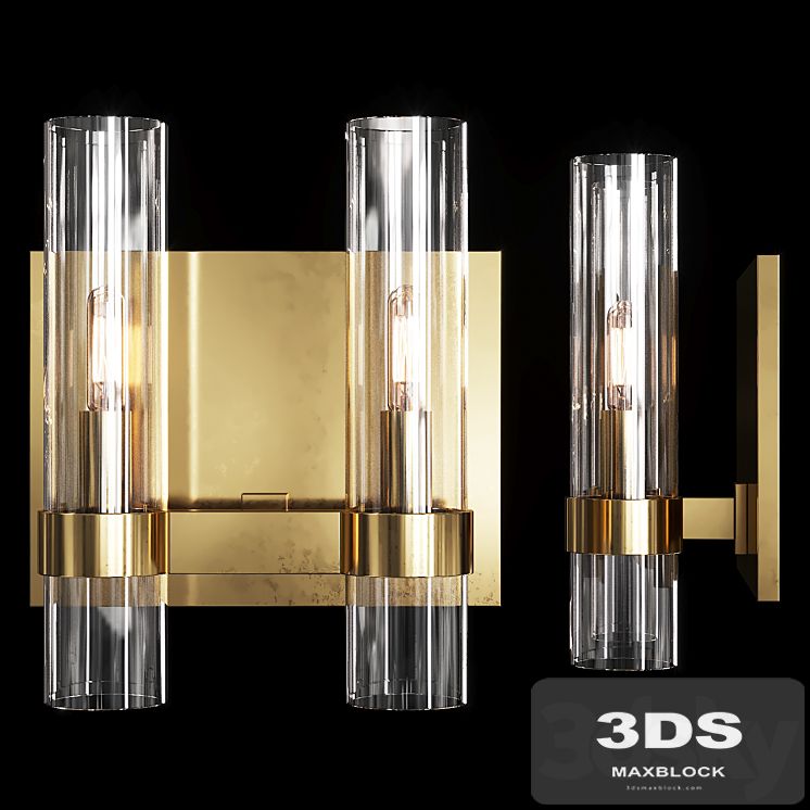 Restoration Hardware RAVELLE DOUBLE SCONCE Brass