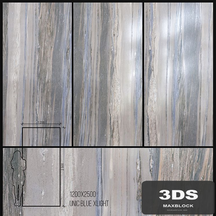 Ceramic Tile Urbatek Porcelanosa Xlight Unik Blue 1200x2500