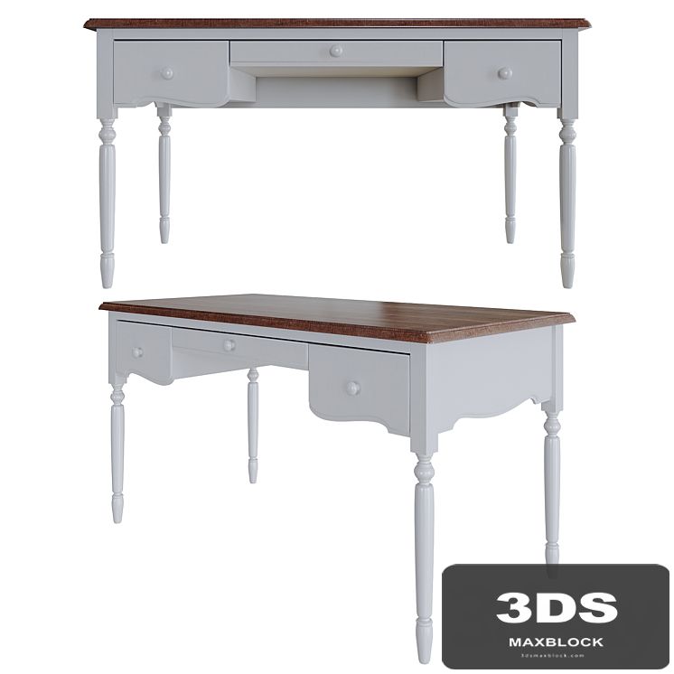 3-drawer writing desk Leblanc