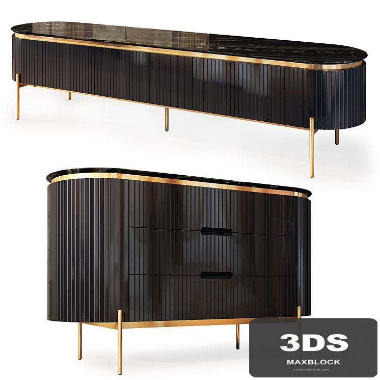 Dresser and TV stand Tesla black. Dresser, TV stand by Medusa Home