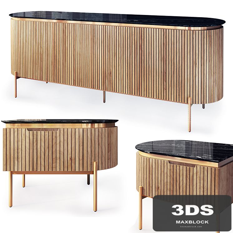 Dresser and nightstand Tesla wooden. Nightstand, sideboard by Medusa Home