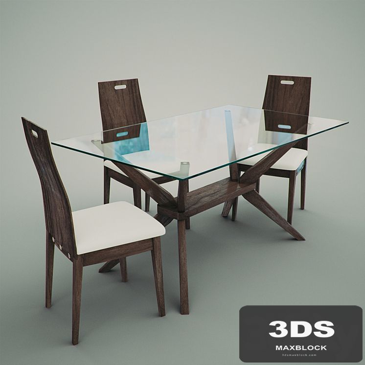 Magna 5-Piece Dining Set with Haline Chairs