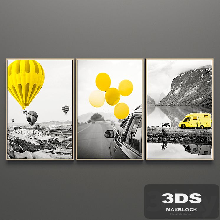 Set of paintings triptych 116