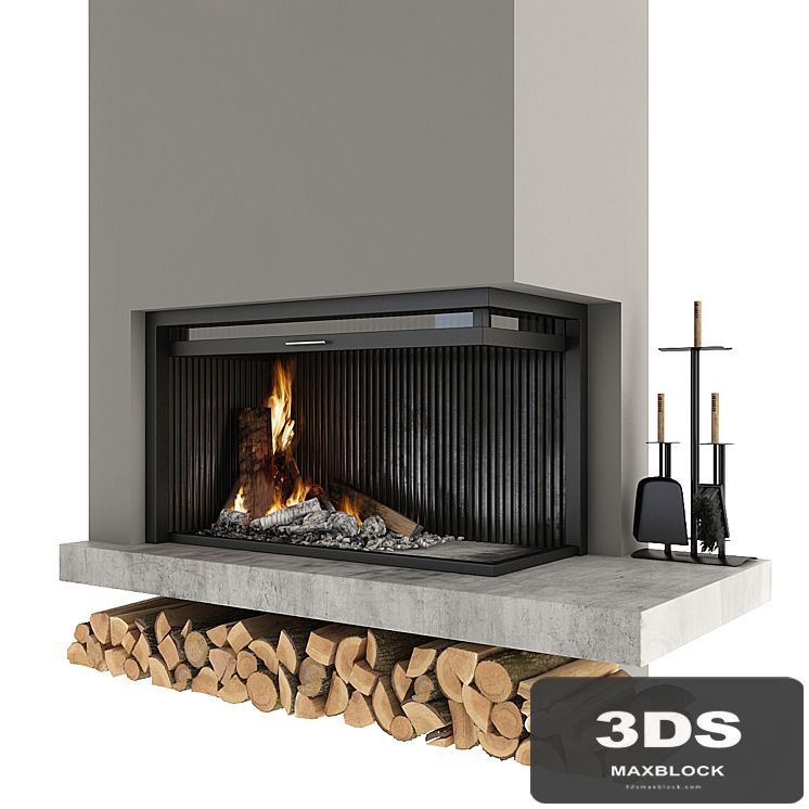 Corner fireplace