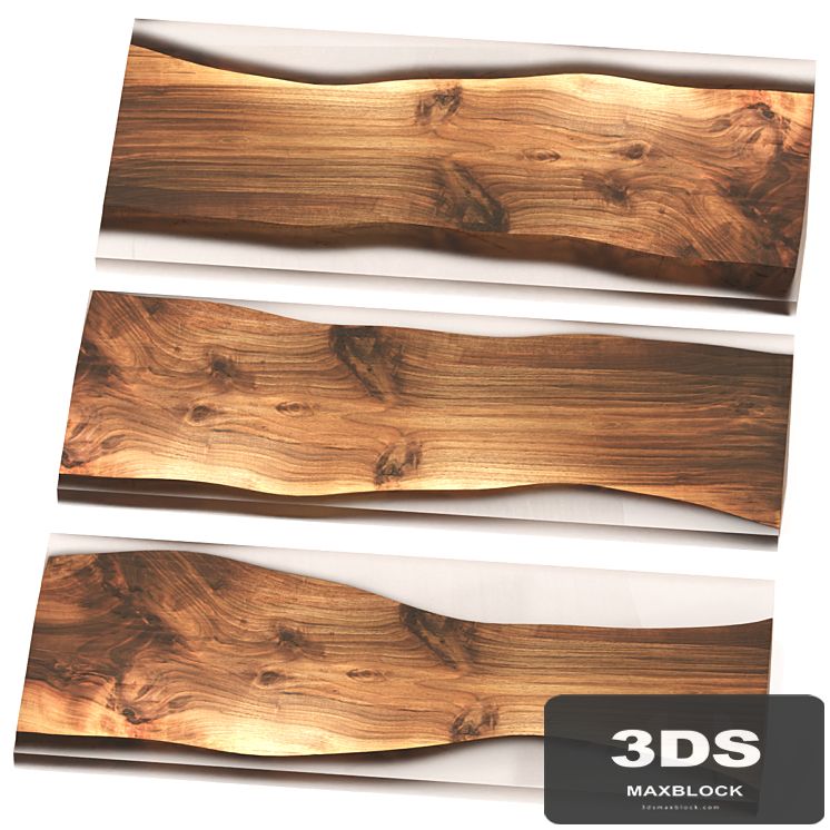 Wood and epoxy slabs.