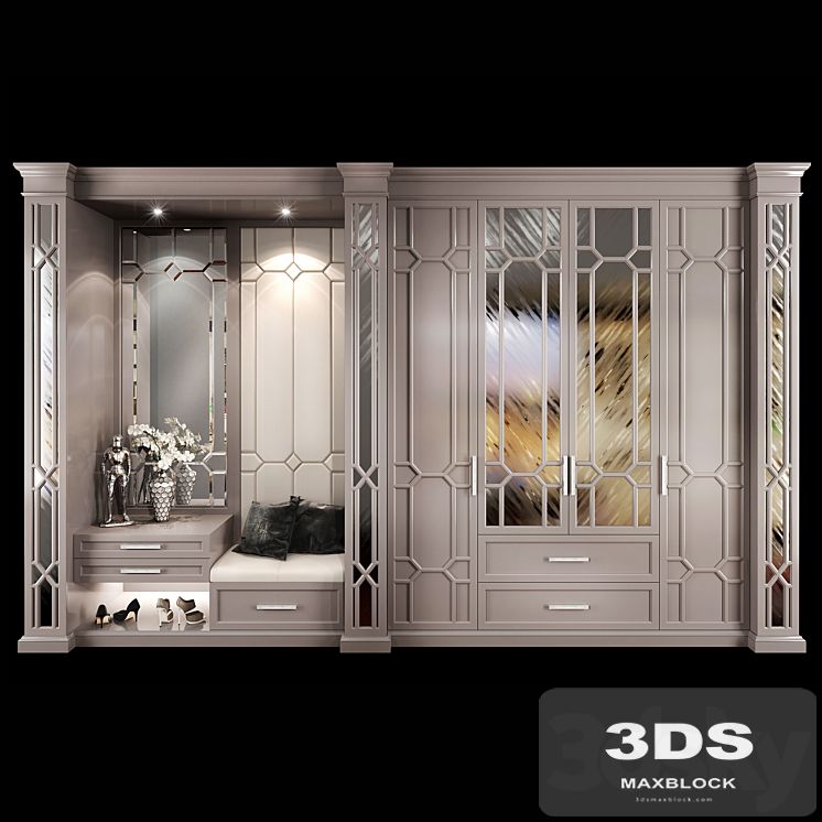 Wardrobe hallway composition set 03