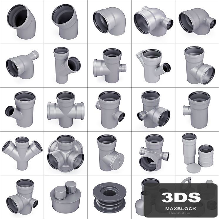 Sewer pipes collection counstraction / Sewer fittings constructor