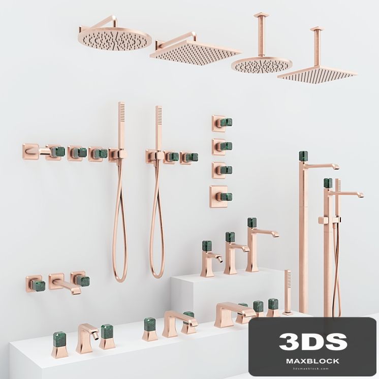 A set of faucets from the Lorena collection by Cristina Rubinetterie