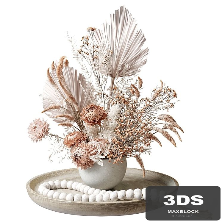 Bouquet of dried flowers with chrysanthemums 34