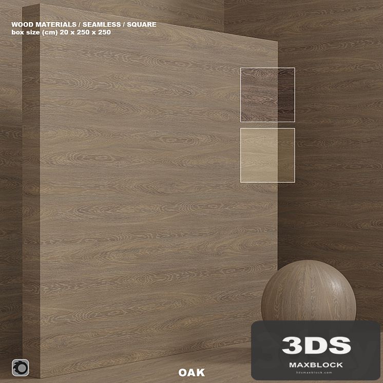 Wood / oak material (seamless) - set 90