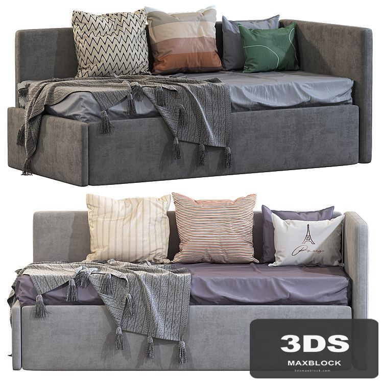 Children's sofa bed with decorative pillows 3