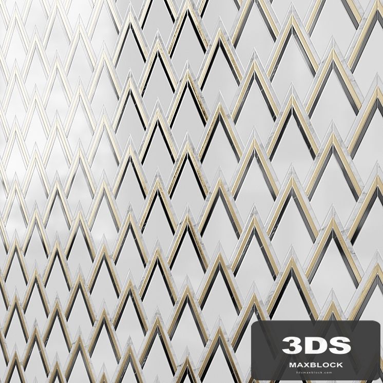 VZAG Nero & Brass Mosaic Tile by Vanessa Deleon