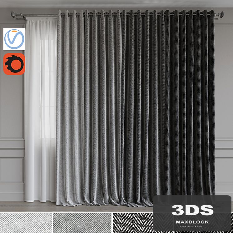 Set of portieres 42. Gray scale
