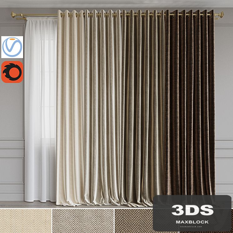 Set of portieres 43. Beige scale