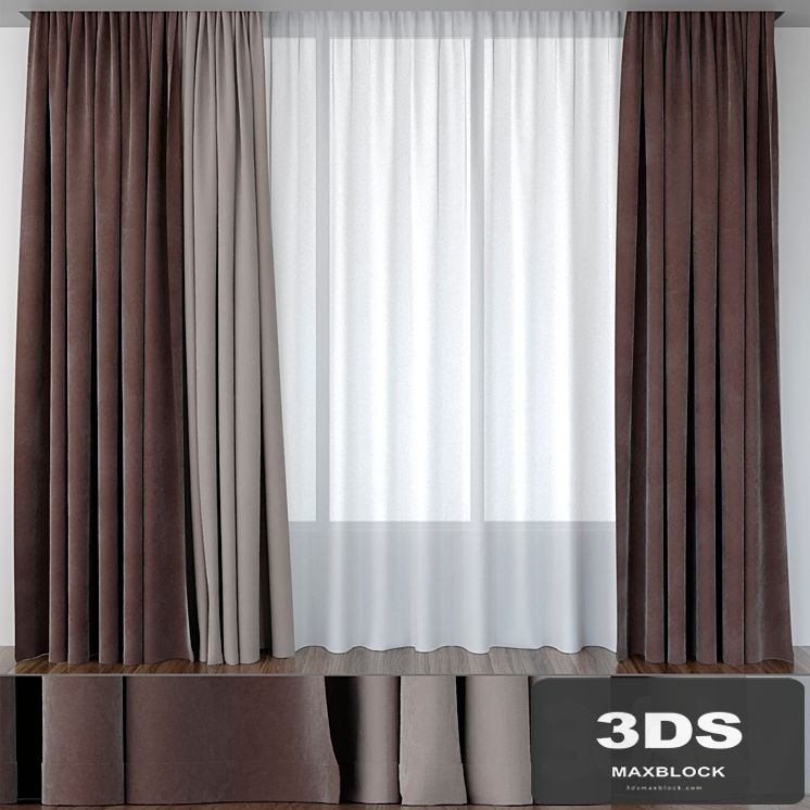 Brown velvet curtains