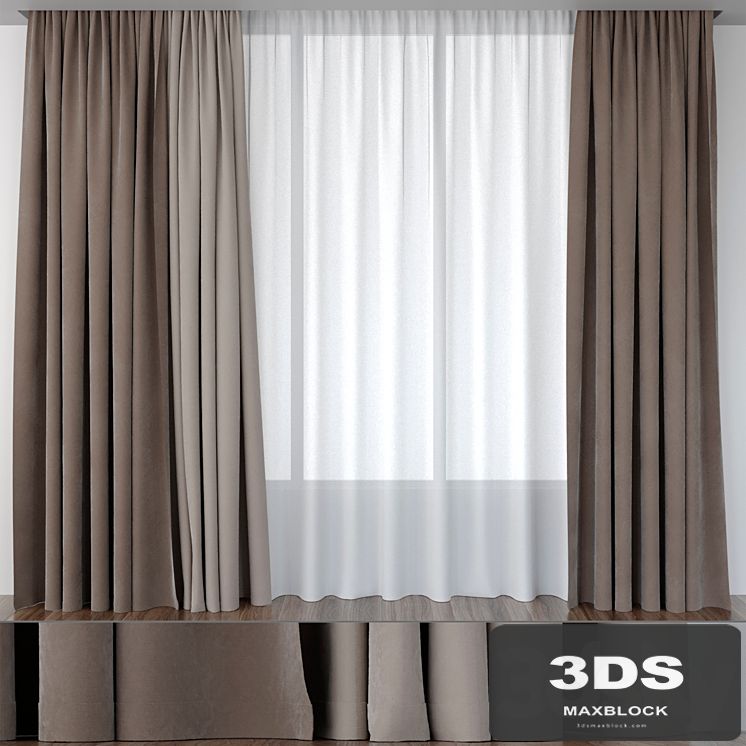 Curtains beige-brown