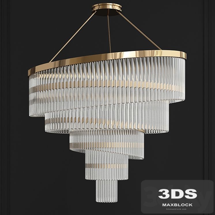 Gold Plated Spiral Crystal Designer Chandelier