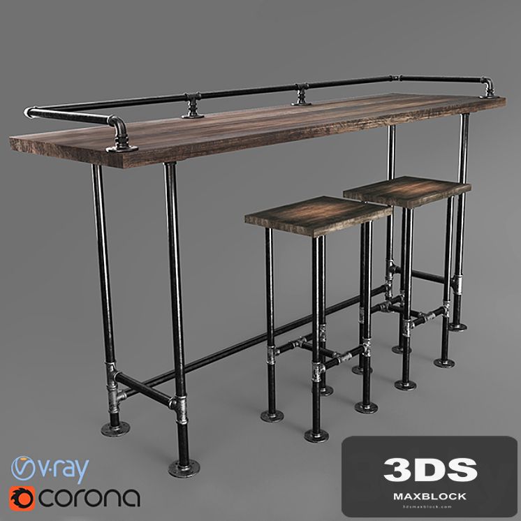 Bar table made with iron pipes