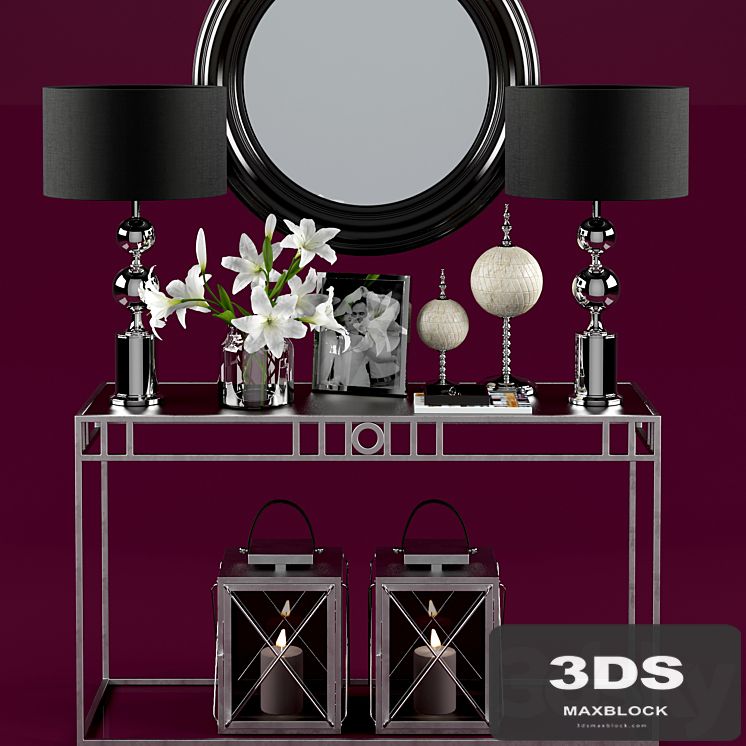Console with decor