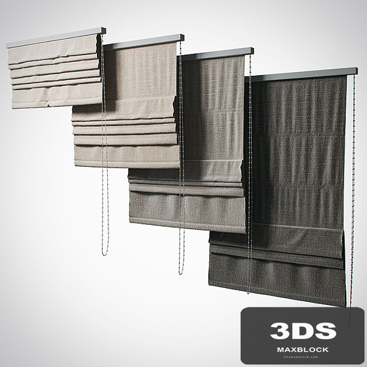 Set Roman blinds (4 stages, 3 colors)