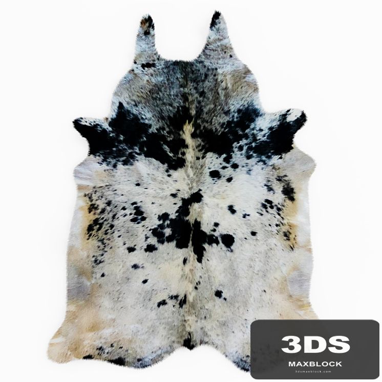 Spotted Black And White Cow Skin Rug