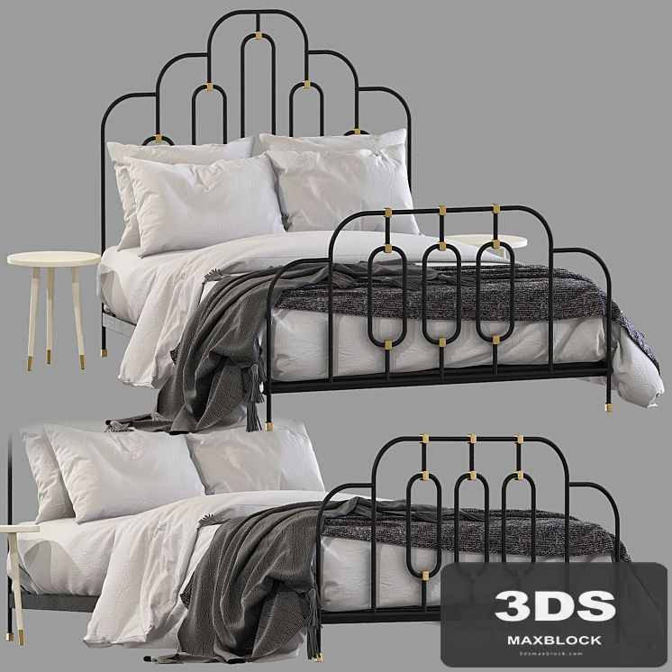 Bed Anthropologie art deco bed