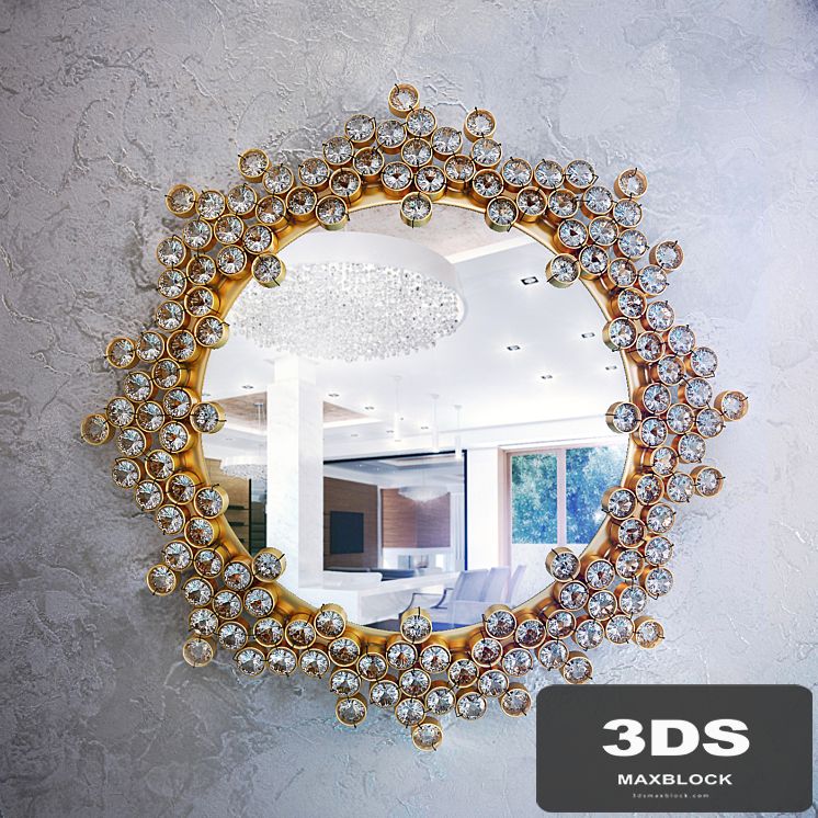Petit Palwa Gilded Brass and Crystal Mirror