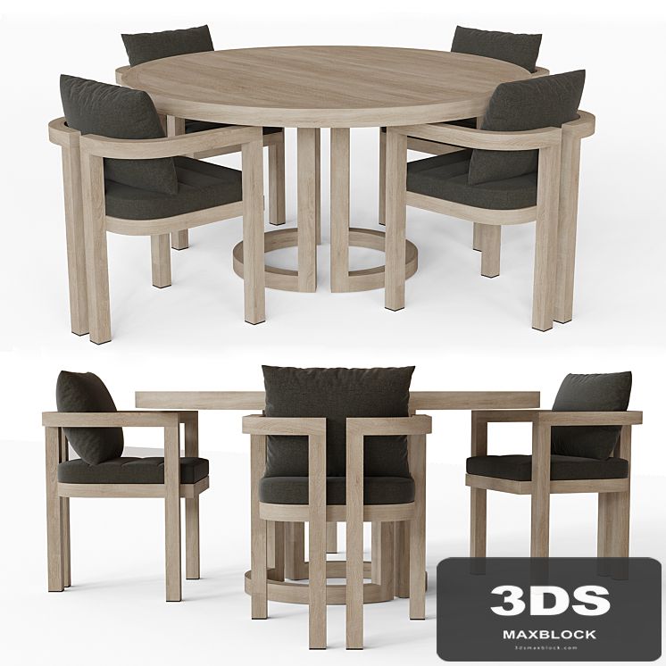 PORTOFINO TEAK ROUND DINING TABLE