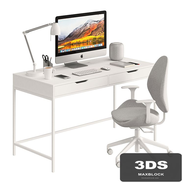 Ikea ALEX table and HATTEFJÄLL
