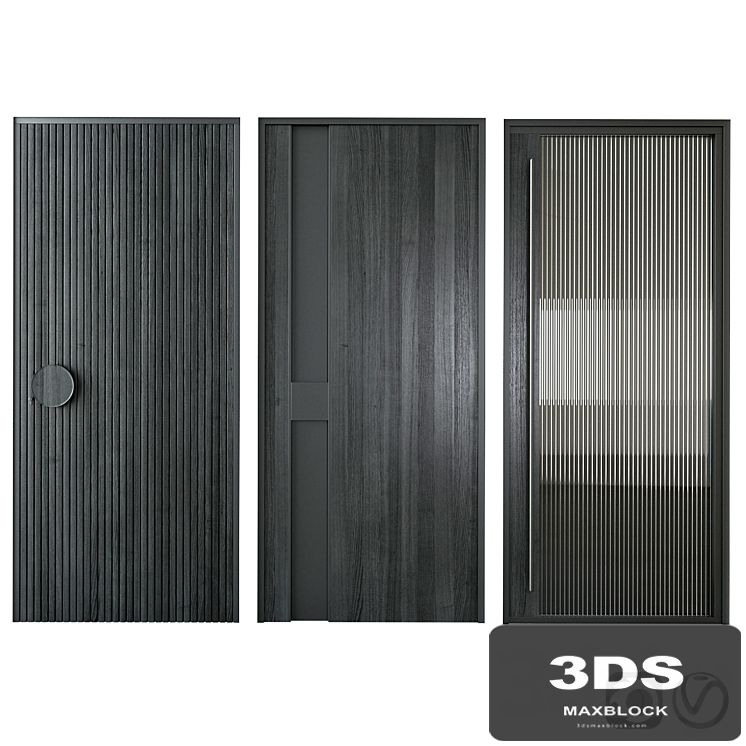 Black modern entrance door
