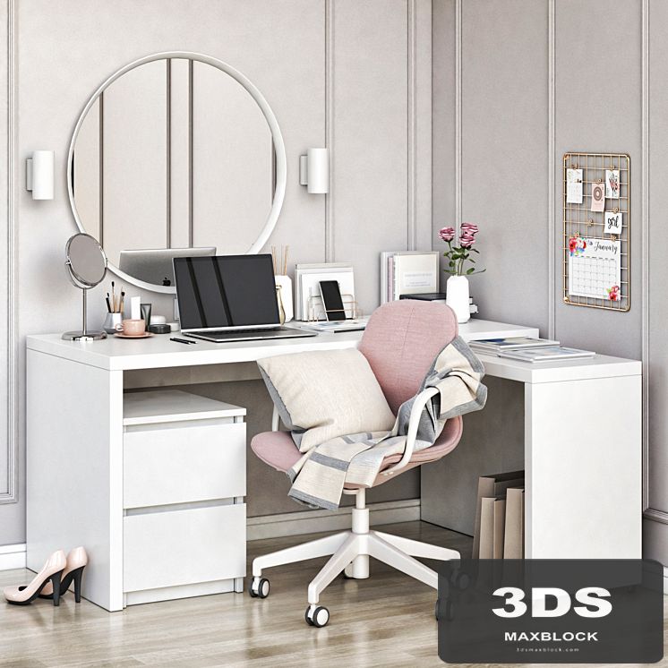 IKEA MALM corner workplace