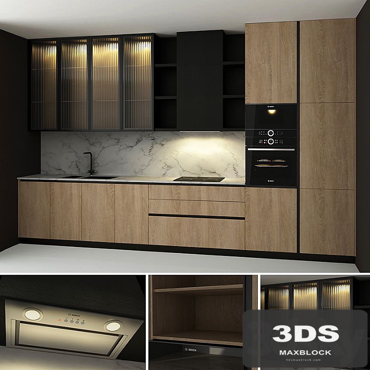 Kitchen with Glass Flutes