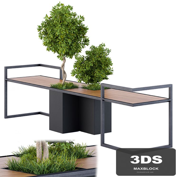 Urban Furniture / Metal and Wood Bench