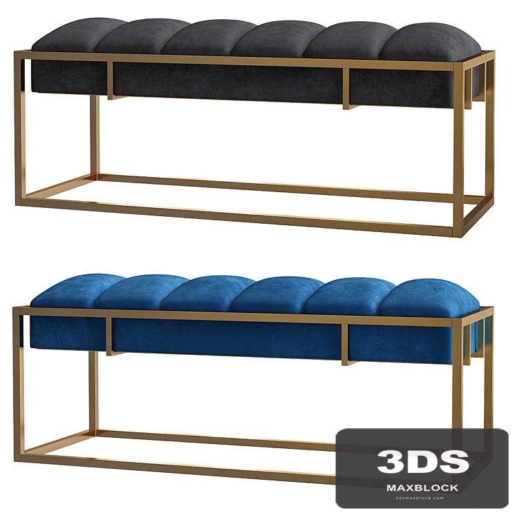Southern Enterprises Mona Chrome Upholstered Bench