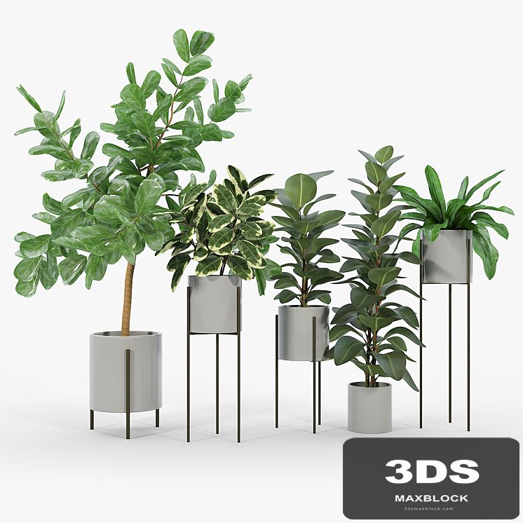 Dundee Light Gray Planters with Stands