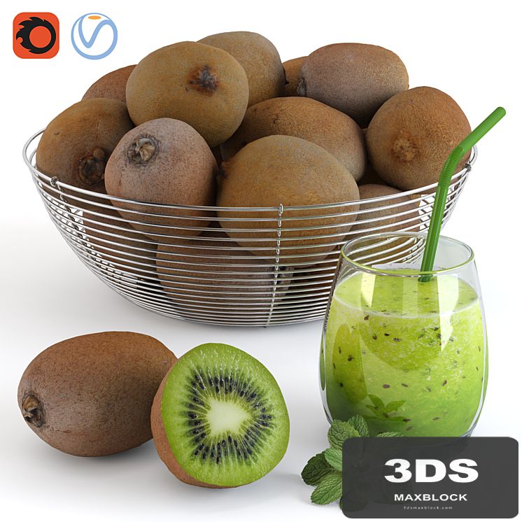 Kiwi in a bowl and fresh